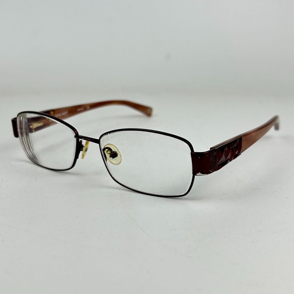 Nine West NW1024 Women's Eyeglasses Frame Brown Plastic Full Rim 50-15-135 mm